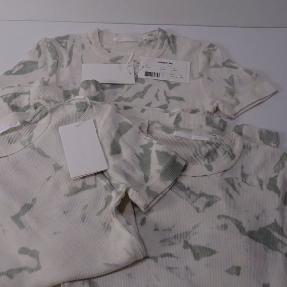 Helmut Lang RIBBED CLOUD-DYED TEE Shirt Sz XXS XS NWT 160 Iceberg - Picture 11 of 11